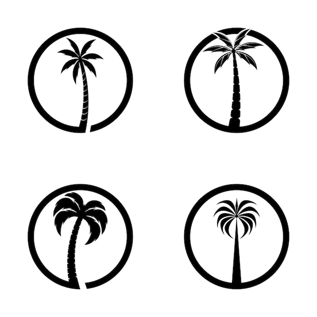 Palm tree summer logo template