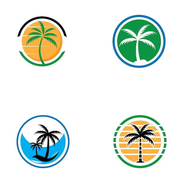 Palm tree summer logo template