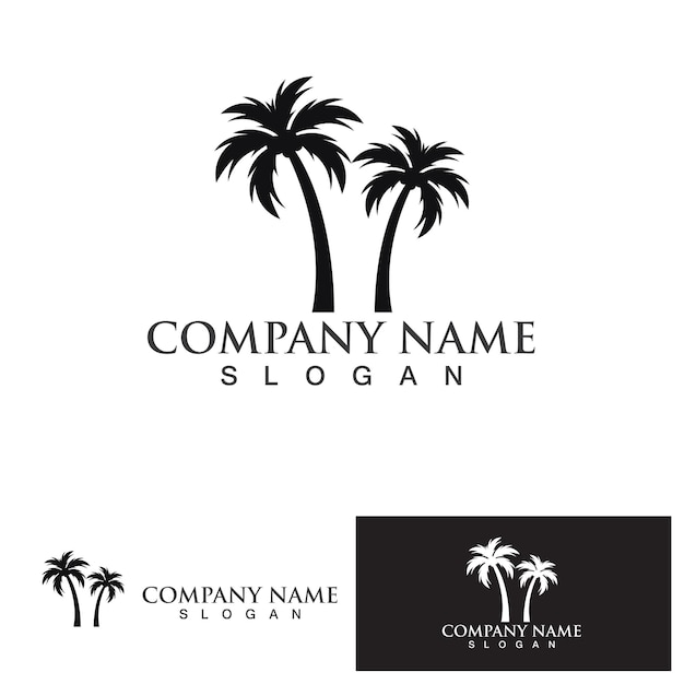 Palm tree summer logo template