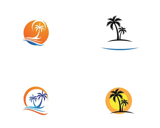 Palm tree summer logo template