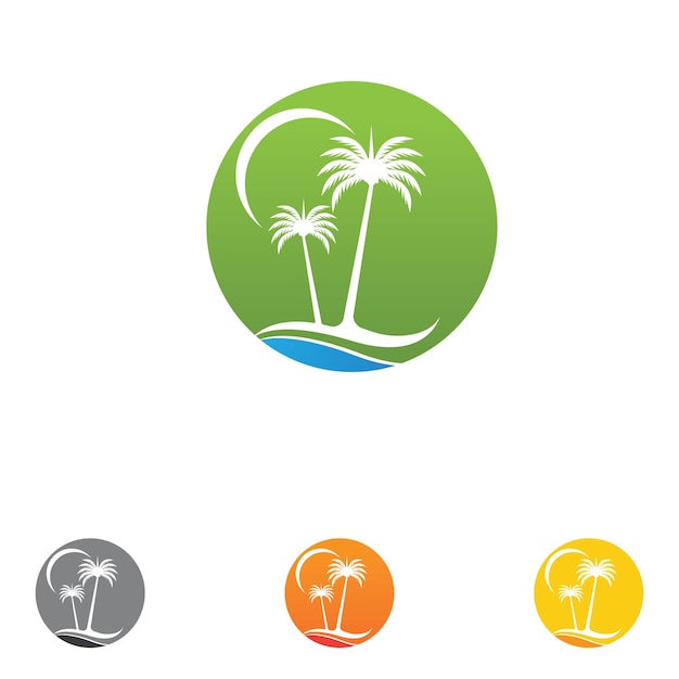 Palm tree summer logo template