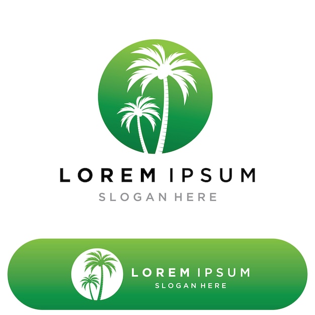 Palm tree summer logo template