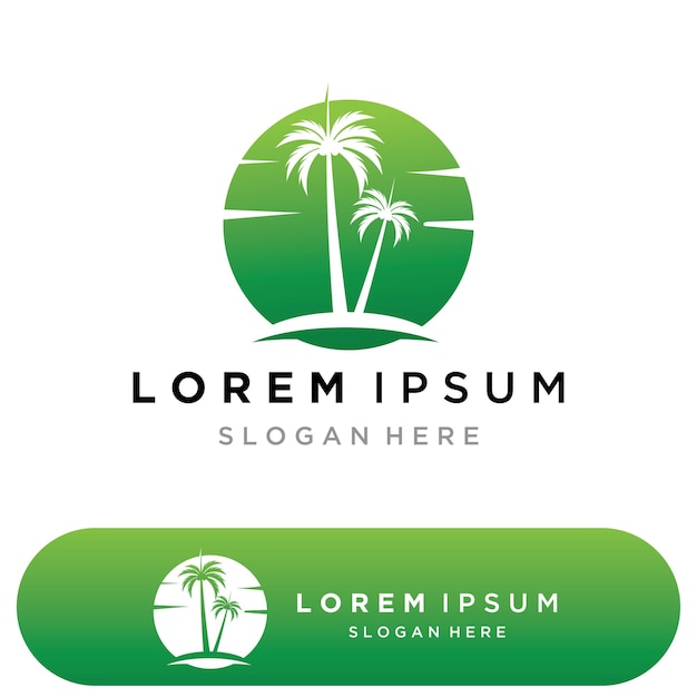 Palm tree summer logo template