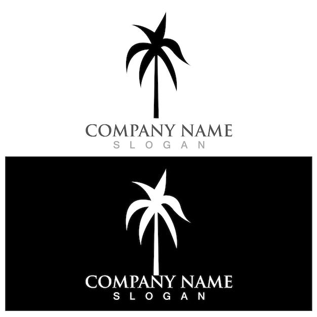 Palm tree summer logo and vector template