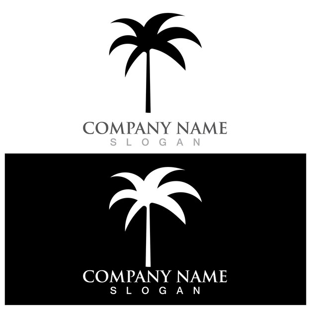 Palm tree summer logo and vector template