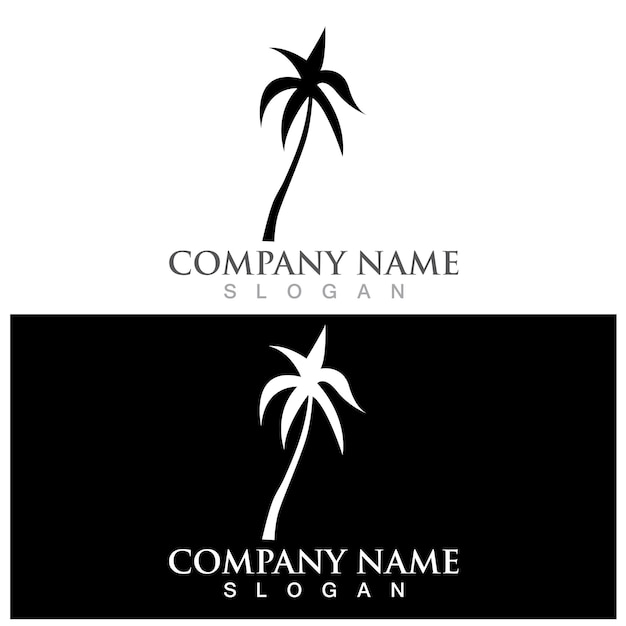 Palm tree summer logo and vector template