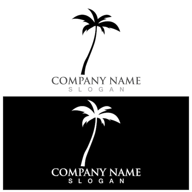 Летний логотип пальмы и векторный шаблон