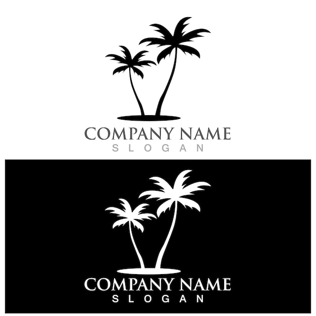Palm tree summer logo and vector template