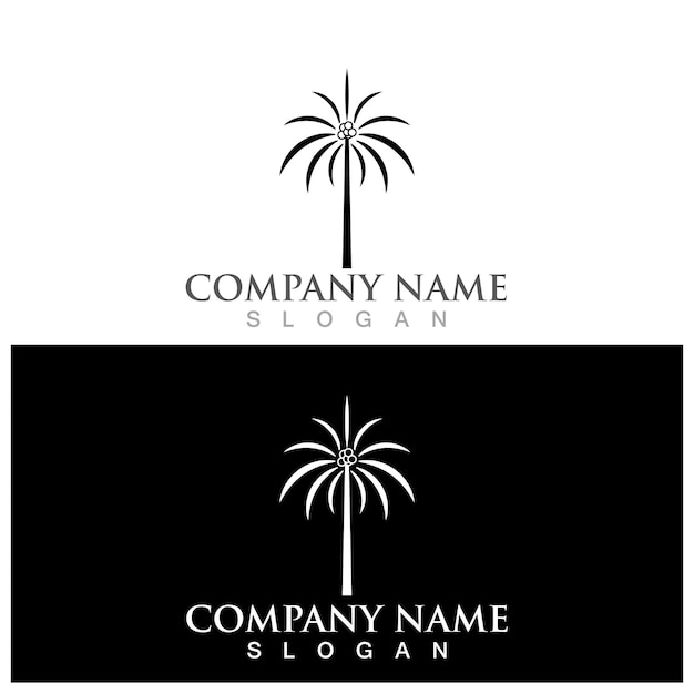 Palm tree summer logo and vector template