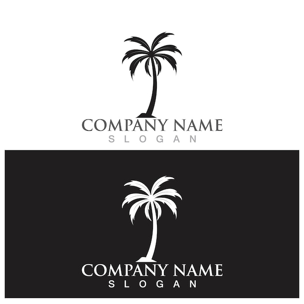 Palm tree summer logo and vector template