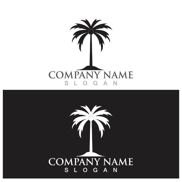 Palm tree summer logo and vector template