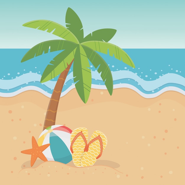 Palm tree of summer season design