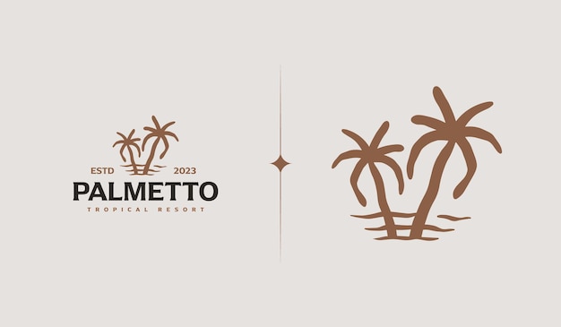 Palm Tree Summer Tropical Logo Universal creative premium symbol Vector sign icon logo template Vector illustration