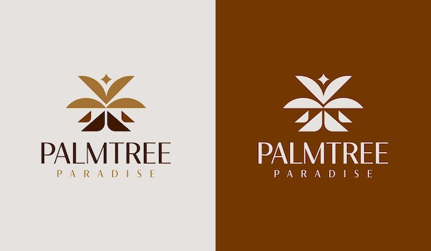 Пальма летний тропический логотип универсальный креативный символ премиум-класса векторный знак значок шаблона логотипа векторная иллюстрация