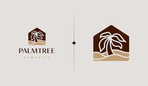 Palm Tree Summer Tropical Logo Universal creative premium symbol Vector sign icon logo template Vector illustration