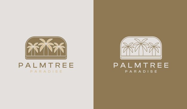 Palm Tree Summer Tropical monoline Universal creative premium symbol Vector sign icon logo template Vector illustratie