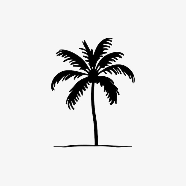 palm tree vector illustration line art