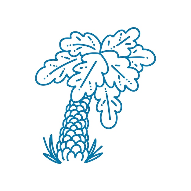 Palm tree vector illustration. Outline style