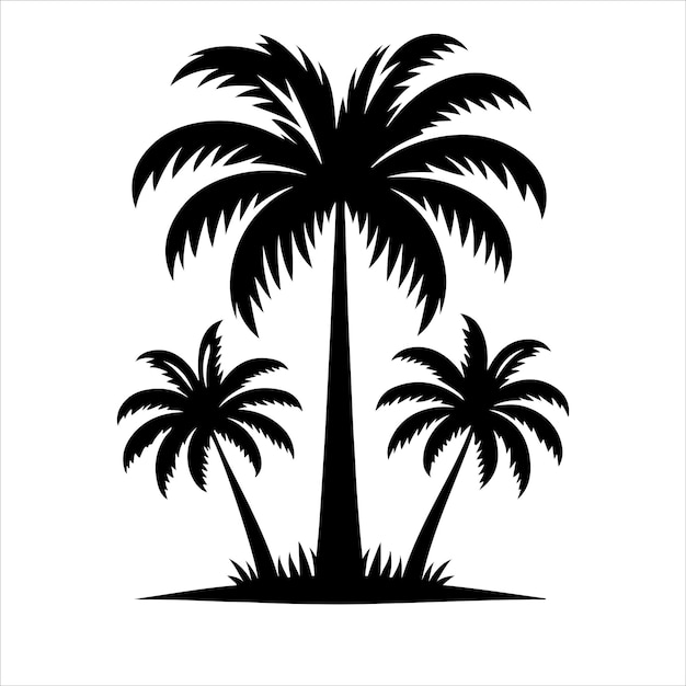 Palm tree vector logo silhouette palm icon vector Beach surfing icon logo design