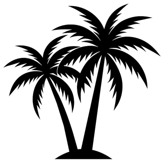 Palm Tree vector silhouette black color illustration 14