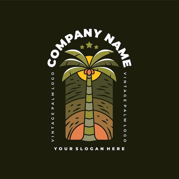 Palm tree vintage logo for your business