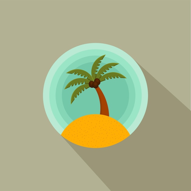 Palm trees color vector icon of a palm tree on the island