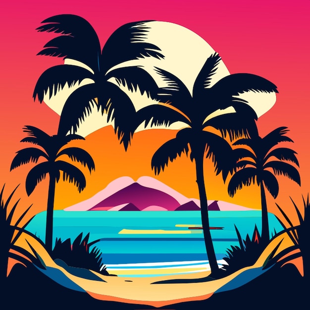 palm trees vector illustration