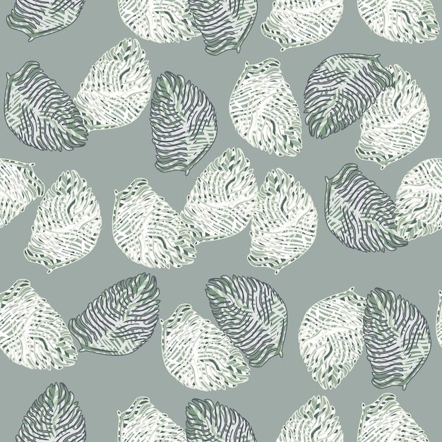 Palmblad naadloze patroon met de hand getekend in lijn tropische print. Moderne natuur achtergrond. Vectorillustratie voor seizoensgebonden textielprints, stof, banners, achtergronden en wallpapers.