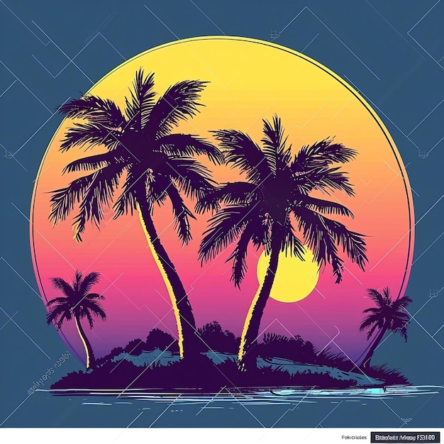 Palmbomen bij zonsondergang in de tropen
