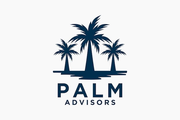 Palmboom abstracte zomer- en vakantiebadge en embleem voor reisdiensten voor vakantieverhuur