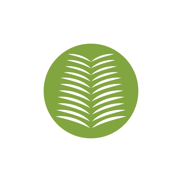 Palmboom blad illustratie logo sjabloon vector ontwerp