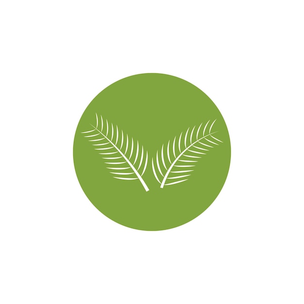 Palmboom blad illustratie logo sjabloon vector ontwerp