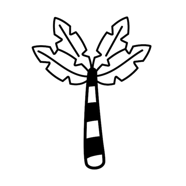 Palmboom geïsoleerd doodle pictogram Vectorillustratie