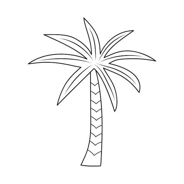 Palmboom in doodle-stijl