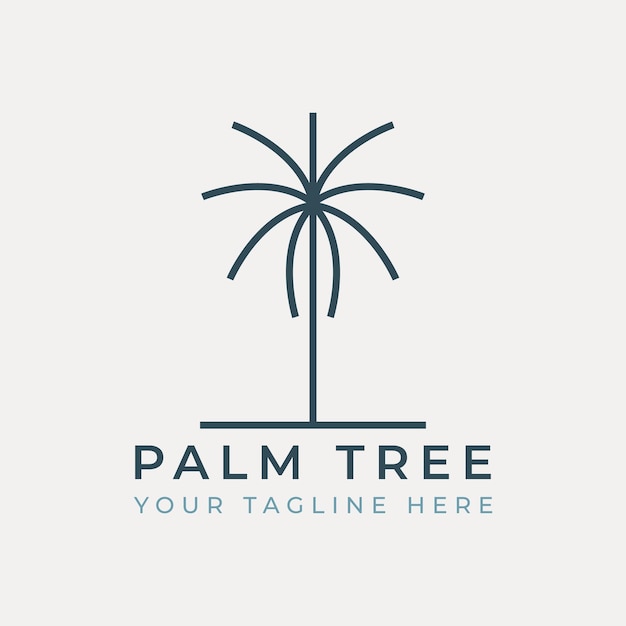 Vector palmboom lijntekeningen logo vector sjabloon illustratie ontwerp datum boom logo