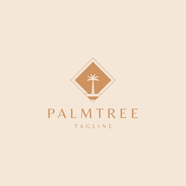 Palmboom logo ontwerp pictogram vector