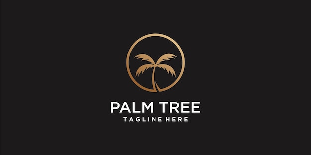 Palmboom logo-ontwerp Premium Vector
