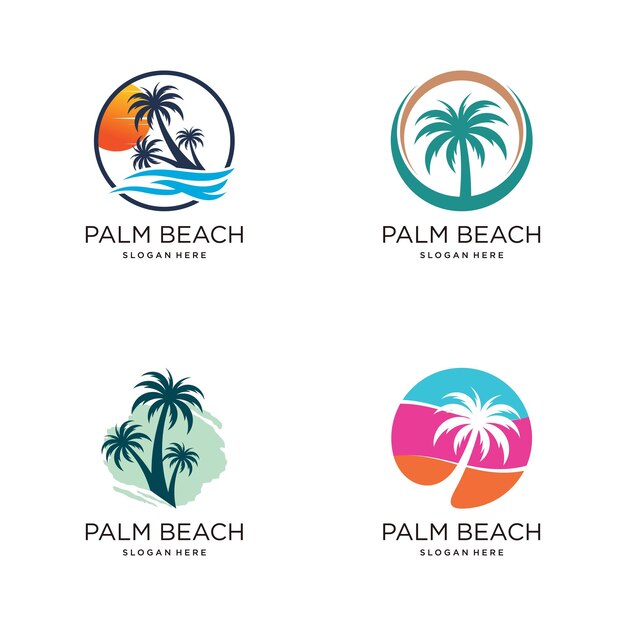 Vector palmboom logo ontwerp vector pictogram met een modern idee