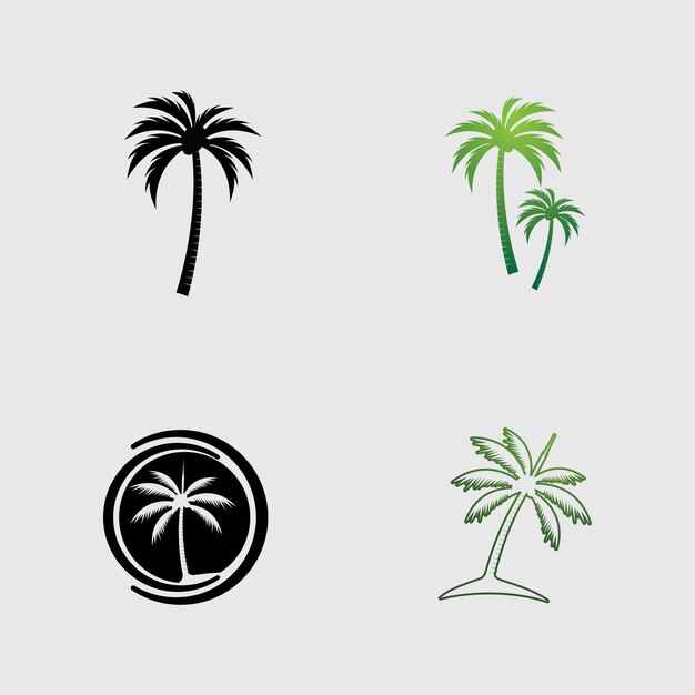 Palmboom logo sjabloon vector afbeelding