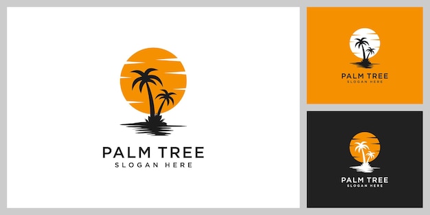 Palmboom logo vector ontwerp