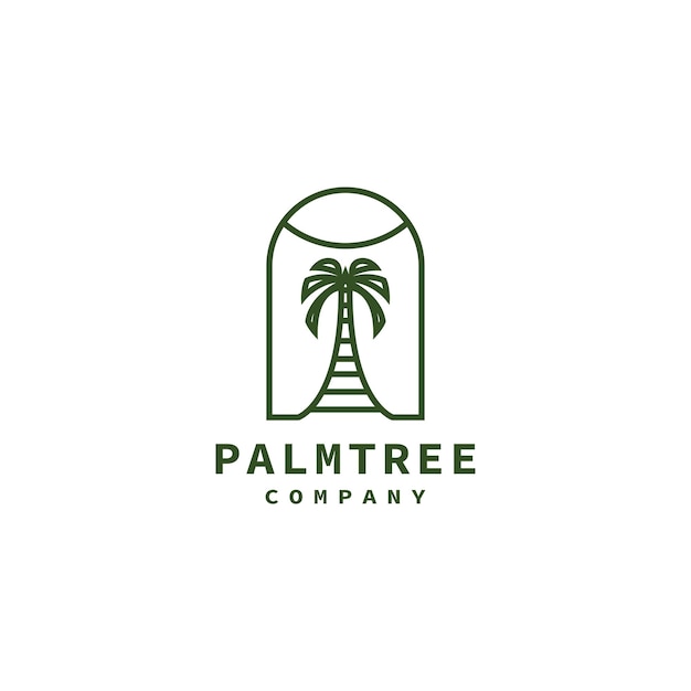 Palmboom minimalistisch logo-ontwerp