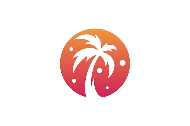 Palmboom oranje kleurverloop logo ontwerp