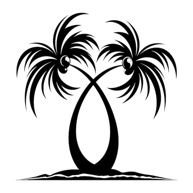 Palmboom pictogram sjabloon vectorillustratie palm silhouet Ontwerp van palmbomen voor posters