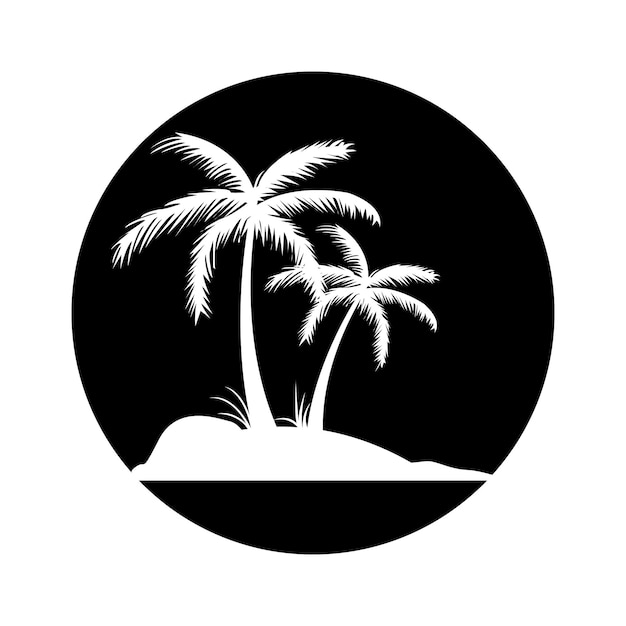 palmboom silhouet pictogram vectorillustratie