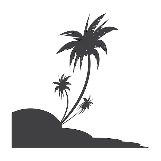 Palmboom zomer logo en symbool vector sjabloonontwerp