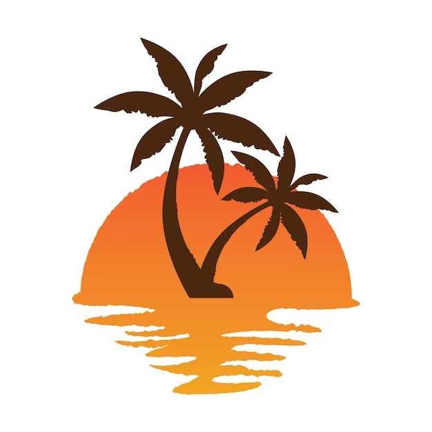 Palmboom zomer logo sjabloon afbeelding ontwerp