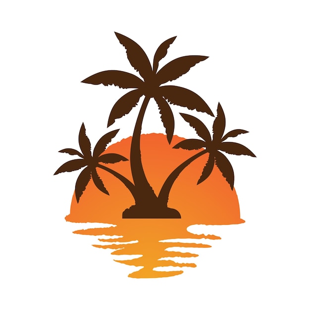 Palmboom zomer logo sjabloon afbeelding ontwerp
