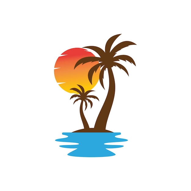 Palmboom zomer logo sjabloon vectorillustratie