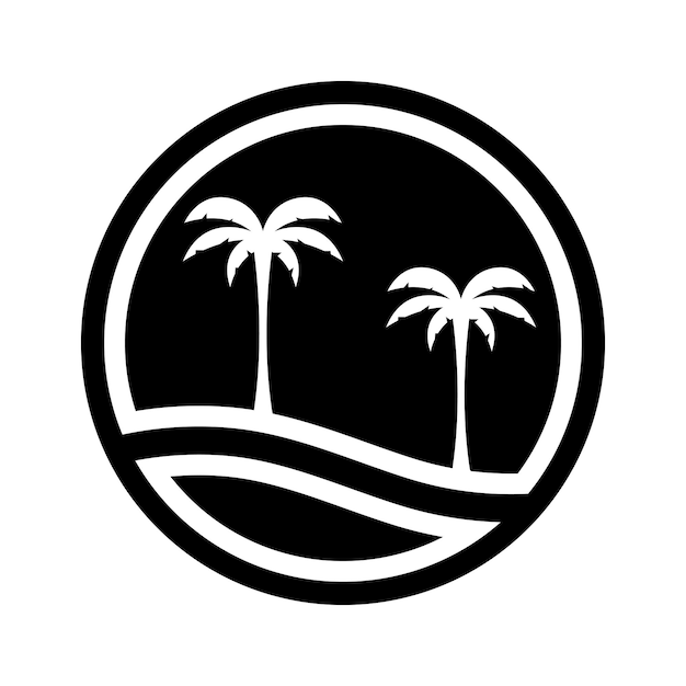 Palmboom zomer logo sjabloon vectorillustratie