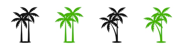 Vector palmboompictogrammen vectorpalmpictogrammen tropische boomsilhouetten eps 10